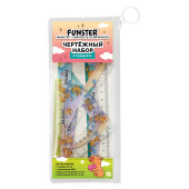 Набор чертежный FUNSTER (ФАНСТЕР), линейка 20 см, 2 треугольник, транспортир, "КАПИБАРЫ", пенал, 210913 за 101 ₽. Наборы чертежные.  Доставка по РФ. Без переплат!