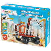 Конструктор металлический "Кран", цветной, с подвижными деталями, 139 элементов, BAMBOX (БАМБОКС), 667032 за 360 ₽. Конструкторы.  Доставка по РФ. Без переплат!