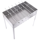 Мангал сборный стальной, размер 500х300х500 мм + 6 шампуров из нержавеющей стали, в коробке, 701728 за 578 ₽. Мангалы.  Доставка по РФ. Без переплат!