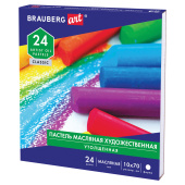Пастель масляная художественная BRAUBERG ART CLASSIC, УТОЛЩЕННАЯ, 24 цвета, круглое сечение, 181452 за 268 ₽. Пастель художественная масляная и восковая.  Доставка по РФ. Без переплат!