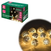 Электрогирлянда-нить комнатная "Диско-шары", 1,5 м,10 LED, тёплый белый, батарейки, ЗОЛОТАЯ СКАЗКА, 591731 за 528 ₽. Электрогирлянды и световые фигуры.  Доставка по РФ. Без переплат!