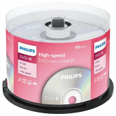 Диски DVD-R PHILIPS, 4,7 Гб, 16x, Cake Box (упаковка на шпиле), КОМПЛЕКТ 50 шт., DM4S6B50F/97 за 2 056 ₽. Диски CD, DVD, BD (Blu-ray).  Доставка по РФ. Без переплат!