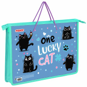 Папка на молнии с ручками ПИФАГОР А4, 1 отделение, пластик, ручки-шнурок, "Funny cats", 273353 за 210 ₽. Папки-сумки с ручками.  Доставка по РФ. Без переплат!