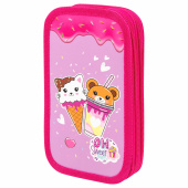 Пенал ЮНЛАНДИЯ, 2 отделения, картон с эффектом soft-touch, 19х11 см, "Candy friends", 272263 за 302 ₽. Пеналы каркасные.  Доставка по РФ. Без переплат!