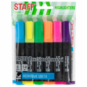 Набор текстовыделителей 6 НЕОНОВЫХ ЦВЕТОВ, АССОРТИ, STAFF College "STICK NEON", линия письма 1-4 мм, скошенный наконечник, 152534 за 104 ₽. Текстовыделители.  Доставка по РФ. Без переплат!