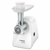 Мясорубка BOSCH MFW2500W, 1500 Вт, производительность 1,7 кг/мин, металлический шнек, пластик, белая за 19 262 ₽. Мясорубки.  Доставка по РФ. Без переплат!
