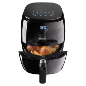 Аэрогриль KITFORT КТ-2202, 1500 Вт, 3,2 л, 8 программ, таймер, сенсорное управление, черный за 9&nbsp;690 ₽. Электрогрили.  Доставка по РФ. Без переплат!