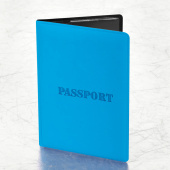 Обложка для паспорта, мягкий полиуретан, "PASSPORT", голубая, STAFF, 238405 за 100 ₽. Обложки для паспорта.  Доставка по РФ. Без переплат!