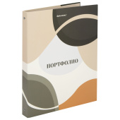 Папка-портфолио универсальная, 4 кольца, 20 файлов, 7БЦ матовая, BRAUBERG "Abstraction", 117555 за 359 ₽. Портфолио.  Доставка по РФ. Без переплат!