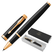 Ручка-роллер PARKER "IM Core Black Lacquer GT", черный глянцевый лак, позолота, черная, 1931659 за 4&nbsp;920 ₽. Ручки-роллеры подарочные.  Доставка по РФ. Без переплат!