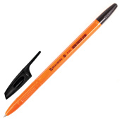 Ручка шариковая BRAUBERG "X-333 Orange", ЧЕРНАЯ, корпус оранжевый, узел 0,7 мм, линия письма 0,35 мм, 142410 за 15 ₽. Ручки шариковые неавтоматические. Доставка по РФ. Без переплат!