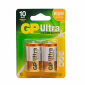 Батарейки GP Ultra, С (LR14, 14 А), алкалиновые, КОМПЛЕКТ 2 шт., блистер, 14AU-2CR2 за 366 ₽. Батарейки. Доставка по РФ. Без переплат!