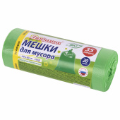 Мешки для мусора биоразлагаемые 35 л, зеленые, рулон 20 шт., ПНД 11 мкм, 50х60 см, ЛЮБАША, 608098 за 63 ₽. Мешки для мусора универсальные.  Доставка по РФ. Без переплат!