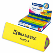 Ластик BRAUBERG "Fruity S", 44х15х15 мм, цвет ассорти, треугольный, 228713 за 17 ₽. Ластики классические.  Доставка по РФ. Без переплат!