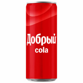 Напиток газированный ДОБРЫЙ КОЛА, 0,33 л, железная банка, 2412101 за 101 ₽. Сладкие напитки.  Доставка по РФ. Без переплат!