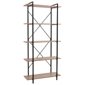 Стеллаж BRABIX "SMART SH-004", 904х360х1950 мм, ЛОФТ, 5 полок, металл/ЛДСП ясень шимо светлый, каркас черный, 641943 за 8&nbsp;812 ₽. Стеллажи мебельные на металлокаркасе "Loft".  Доставка по РФ. Без переплат!