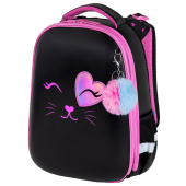 Ранец BRAUBERG SHINY, 2 отделения, с брелоком, "Улыбающийся котик", 38х28х14 см, 272040 за 4&nbsp;910 ₽. Ранцы для начальной школы.  Доставка по РФ. Без переплат!