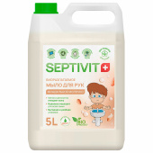 Мыло жидкое гипоаллергенное 5 л, SEPTIVIT "Миндальное молочко", биоразлагаемое за 855 ₽. Мыло жидкое.  Доставка по РФ. Без переплат!