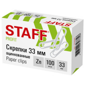 Скрепки STAFF, 33 мм, оцинкованные, 100 шт., в картонной коробке, 270445 за 32 ₽. Скрепки канцелярские.  Доставка по РФ. Без переплат!