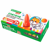 Восковые мелки фигурные BRAUBERG KIDS "РАКЕТА", НАБОР 36 цветов + НАКЛЕЙКИ В ПОДАРОК, 273084 за 422 ₽. Мелки восковые.  Доставка по РФ. Без переплат!