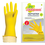 Перчатки МНОГОРАЗОВЫЕ латексные ЛЮБАША "ЭКОНОМ", хлопчатобумажное напыление, размер 8-9, L (большой), желтые, вес 32 г, 603785 за 43 ₽. Перчатки латексные и резиновые.  Доставка по РФ. Без переплат!