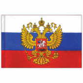 Флаг России 90х135 см с гербом, ПОВЫШЕННАЯ прочность и влагозащита, флажная сетка, STAFF, 550228 за 457 ₽. Флаги и знамена.  Доставка по РФ. Без переплат!
