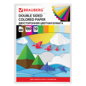 Цветная бумага А4 ТОНИРОВАННАЯ В МАССЕ, 100 листов 10 цветов, склейка, 80 г/м2, BRAUBERG, 210х297 мм, 124715 за 500 ₽. Бумага цветная в наборах.  Доставка по РФ. Без переплат!
