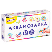 Аквамозаика, 15 цветов, 1500 бусин, в колорбоксе, ЮНЛАНДИЯ, 663778 за 588 ₽. Создание аппликаций.  Доставка по РФ. Без переплат!