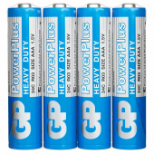 Батарейки КОМПЛЕКТ 4 шт., GP PowerPlus AAA (R03, 24G), солевые, мизинчиковые, в пленке, 24CEBRA-2S4 за 117 ₽. Батарейки.  Доставка по РФ. Без переплат!