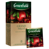 Чай GREENFIELD "Grand Fruit" черный с гранатом, гибискусом, розмарином, 25 пакетиков в конвертах по 1,5 г, 1387-10 за 156 ₽. Чай пакетированный.  Доставка по РФ. Без переплат!