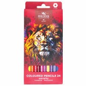 Карандаши цветные KOH-I-NOOR "RED LION" 24 цвета, шестигранные, 2,8 мм, натуральное дерево, 3554/24, 3554024063KS за 428 ₽. Карандаши цветные.  Доставка по РФ. Без переплат!