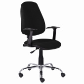 Кресло BRABIX "Comfort MG-322", хром, регулируемая эргономичная спинка, ткань, черное, 532558 за 8&nbsp;374 ₽. Кресла для персонала.  Доставка по РФ. Без переплат!