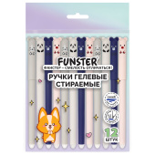 Ручки гелевые стираемые FUNSTER (ФАНСТЕР) "CUTE ANIMALS", СИНИЕ, НАБОР 12 ШТ., корпус soft-touch, узел 0,5 мм, линия письма 0,35 мм, 144435 за 320 ₽. Ручки со стираемыми чернилами.  Доставка по РФ. Без переплат!
