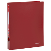 Папка на 2 кольцах BRAUBERG "Стандарт", 40 мм, красная, до 300 листов, 0,9 мм, 270480 за 178 ₽. Папки на кольцах.  Доставка по РФ. Без переплат!