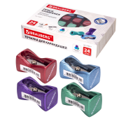 Точилка BRAUBERG "ZigZag", металлическая, корпус ассорти, 228457 за 60 ₽. Точилки ручные.  Доставка по РФ. Без переплат!