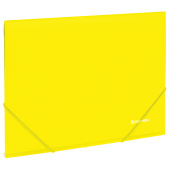 Папка на резинках BRAUBERG "Neon", неоновая, желтая, до 300 листов, 0,5 мм, 227461 за 93 ₽. Папки на резинках пластиковые.  Доставка по РФ. Без переплат!