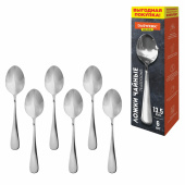 Ложки чайные 13,5 см, STANDARD, КОМПЛЕКТ 6 шт., полированная нержавеющая сталь, серебристые DASWERK (ДАСВЕРК), 609075 за 322 ₽. Ложки.  Доставка по РФ. Без переплат!
