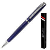Ручка подарочная шариковая BRAUBERG "Cayman Blue", корпус синий, узел 1 мм, линия письма 0,7 мм, синяя, 141409 за 267 ₽. Ручки бизнес-класса.  Доставка по РФ. Без переплат!