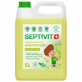 Средство для мытья посуды гипоаллергенное 5 л, SEPTIVIT "Ледяной лайм", биоразлагаемый, за 832 ₽. Средства для мытья посуды.  Доставка по РФ. Без переплат!