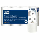 Бумага туалетная TORK PREMIUM, спайка 8 рулонов по 15 метров (Система T4) 3-слойная, белая, 120330 за 324 ₽. Туалетная бумага профессиональная.  Доставка по РФ. Без переплат!