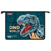 Папка для тетрадей ПИФАГОР А4, 1 отделение, картон/пластик, на молнии, "Dino world", 272131 за 173 ₽. Папки для тетрадей и уроков труда.  Доставка по РФ. Без переплат!
