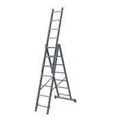 Лестница-трансформер 3-х секционная 3х7 ступеней, высота 4,5 м (3 секции по 1,9 м), нагрузка 150 кг, алюминий, НОВАЯ ВЫСОТА, 1230307 за 13 593 ₽. Лестницы и стремянки.  Доставка по РФ. Без переплат!