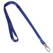 Лента для бейджей, 45 см, металлический карабин, СИНЯЯ, BRAUBERG, 235737 за 40 ₽. Держатели для бейджей.  Доставка по РФ. Без переплат!