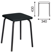 Табурет РС01-03, черный каркас, черный кожзам, РС.01/03-201-01 за 1&nbsp;469 ₽. Стулья для столовых и кафе.  Доставка по РФ. Без переплат!