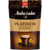 Кофе растворимый AMBASSADOR "Platinum" 150 г, сублимированный за 648 ₽. Кофе растворимый.  Доставка по РФ. Без переплат!