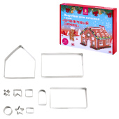 Набор вырубок для печенья, 10 деталей, "Пряничный домик", нержавеющая сталь, рецепт, ЗОЛОТАЯ СКАЗКА, 592493 за 382 ₽. Новогодние аксессуары.  Доставка по РФ. Без переплат!