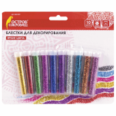 Блестки (глиттер) для декора, поделок, DIY, творчества, оформления, ОСТРОВ СОКРОВИЩ, НАБОР 10 цветов по 4 грамма, блистер, 662229 за 226 ₽. Блестки для декора.  Доставка по РФ. Без переплат!