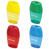 Точилка BRAUBERG "Diamond", с контейнером, овальная, в дисплее, ассорти, 222491 за 48 ₽. Точилки ручные.  Доставка по РФ. Без переплат!