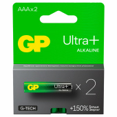 Батарейки КОМПЛЕКТ 2 шт., GP Ultra Plus G-Tech, AAA (LR03), алкалиновые, мизинчиковые, 24AUPA21-2CRSB2 за 293 ₽. Батарейки.  Доставка по РФ. Без переплат!