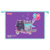 Папка для тетрадей ПИФАГОР А4, 1 отделение, картон/пластик, на молнии, "Bike cats", 272125 за 153 ₽. Папки для тетрадей и уроков труда.  Доставка по РФ. Без переплат!